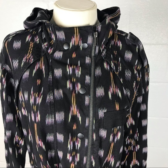 Free People Small Ikat Utility Jacket Woven Parka Hood coat - Picture 4 of 10